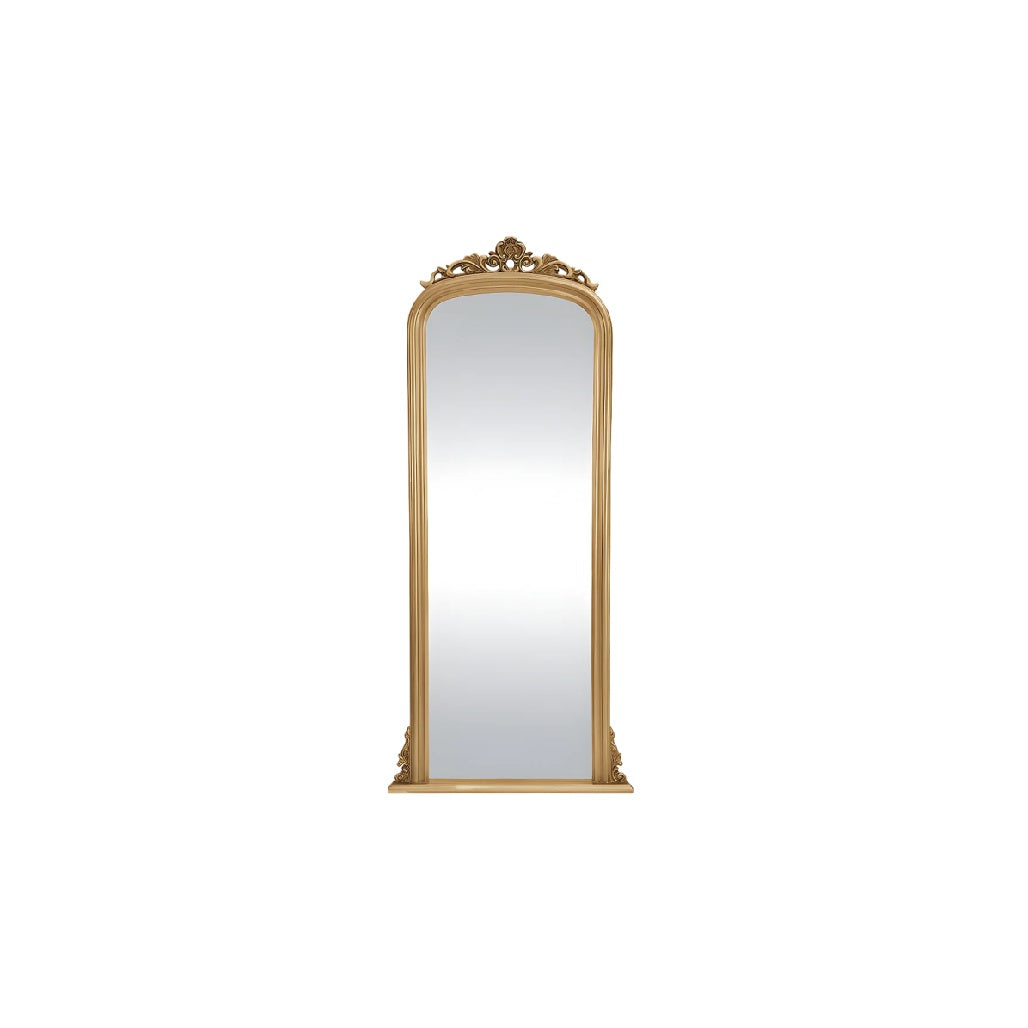 Miroir sur pied pour décoration intérieure en bois doré - 30 x 90 x 5