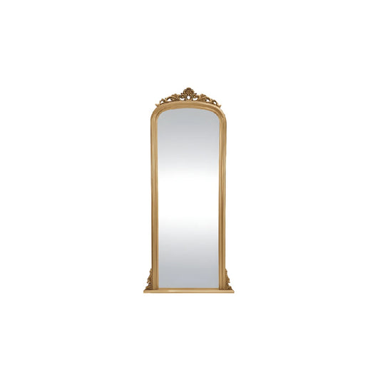 Miroir sur pied pour décoration intérieure en bois doré - 30 x 90 x 5